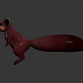 Pink Squirrel Game and Movie Character 3D Model With Big Eyes Fluffy Tail Standing Pose