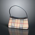 Stylish Checkered Pattern Handbag With Black Leather Handle And Classic Grid Design