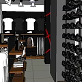 Sporty Clothing Store Interior With Mannequins White Clothes Shoes And Yellow Balls