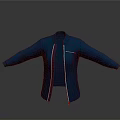 Modern Casual Blue Jacket With Long Sleeves Zipper Closure And Front Pocket Design