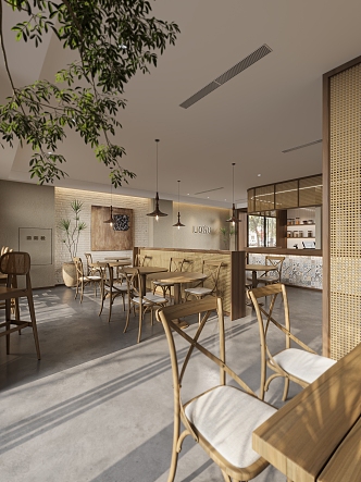 Nordic Tea Restaurant Log Casual Tea Restaurant 3d model