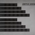Modern Black Switch Socket Design With Multiple Outlets And Switches For Home Use