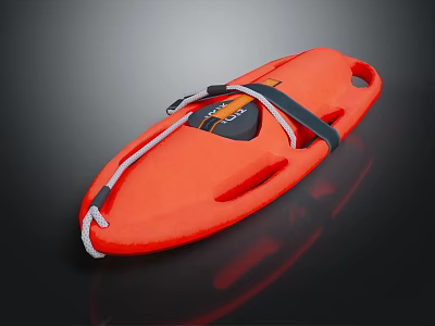 Orange Rescue Floatation Device with Black Straps for Water Safety and Swimming 3d model