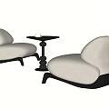 Quiet leisure sofa combination leisure tables and chairs 3d model