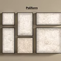 Poliform Lightboxes In Different Sizes With Black Frames And White Panels On Beige Wall