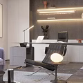 Modern Office Interior Design With Comfortable Sofa Coffee Table Desk Chair Large Windows And Skylight