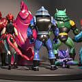 Vibrant Mythical Action Figures Collection With Diverse Character Designs And Colors