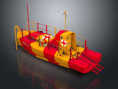 Industrial LOFT Lifeboat Liferaft Life Saving Supplies 3d model
