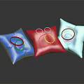 Fashionable Clothing Accessories Colorful Pillows With Metal Rings In Blue Red Light Blue