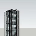 Modern High Rise Residential Building Exterior With Regular Window Structure
