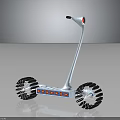 Sleek Modern Electric Bicycle Design With Large Wheels Blue Orange Details And Red Light