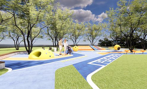 Modern children's play area 3d model