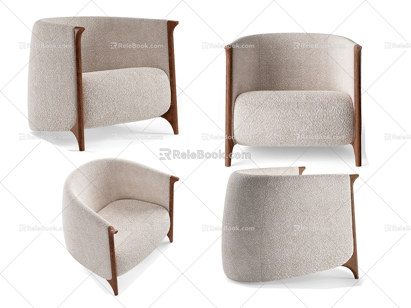 Nordic Simple Casual Sofa Single Casual Sofa Soft Sofa 3d model