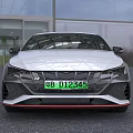 White Sporty Sedan With Sharp Front Design And Black Wheels Red Accents