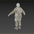 Man in Full Military Uniform With Helmet Tactical Gear and Boots Standing Pose
