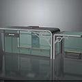 Modern Public Transport Bus Shelter Equipment With Glass Walls Transparent Roof And Seats