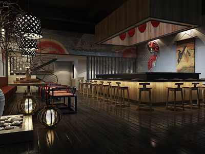 Japanese Sushi Restaurant 3d model