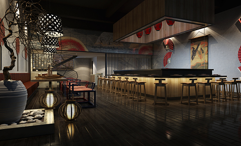 Japanese Sushi Restaurant 3d model