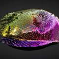 Iridescent Scaly Texture Shiny Metallic Hat With Colorful Reflective Surface Design