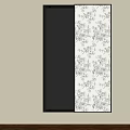 Decorative Mirror With Floral Pattern And Black Frame In Modern Interior Design 3d model