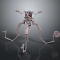 Multi Legged Mechanical Creature With Robotic Arms Central Body And Gear Components 3d model