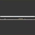 White Long Tube Light Fixtures With Metal Brackets On Gray Background