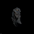 Futuristic Robot Character Design With Metallic Armor And Blue Light Details