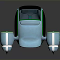 Futuristic Tech Device With Green Ring Accents And Transparent Bottom Containers