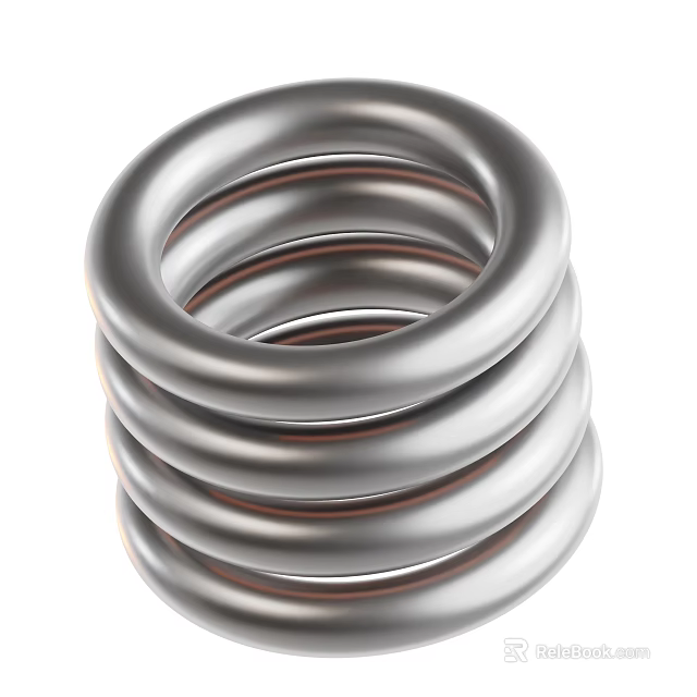 High Quality Industrial Metal Spring Coils Stacked For Mechanical Equipment 3d model 