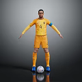 Professional Yellow Soccer Jersey Number 4 Captain Armband Football Boots and Ball Equipment