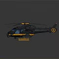 Detailed 3D Helicopter Model With Yellow Accents And Blue Canopy