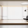 Bright Modern Minimalist Interior With Venetian Blinds Washing Machine Dryer Black Chair And Floor Lamp