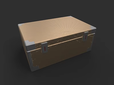 Intricate Sculpture Carving On Wooden Box With Radiant Pattern And Metal Clasps 3d model