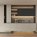 Modern Sleek Sideboard Cabinet With Built In Warm Ambient Lights And Multi Functional Storage Design