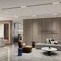 Modern Front Desk Reception Area Interior With Reception Desk Sofa Armchairs And Company Sign