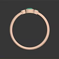 Elegant Rose Gold Ring With Three Green Gemstones Minimalist Design Fashion Accessory