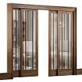 Modern Wooden Frame Glass Sliding Doors For Interior Space Dividing Design