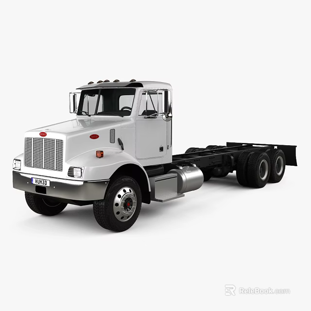 White Commercial Utility Truck With Cab Chassis For Heavy Duty Applications 3d model 