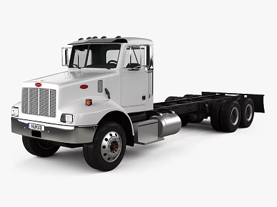 White Commercial Utility Truck With Cab Chassis For Heavy Duty Applications 3d model