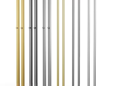Modern Open Concept Kitchen Design With Stylish Door Handles In Gold Silver Finishes 3d model