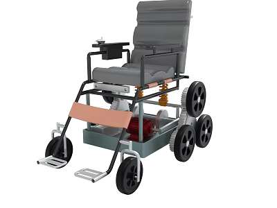 Sturdy Manual Wheelchair With Comfortable Seat Durable Wheels And Metal Frame 3d model