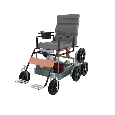 Sturdy Manual Wheelchair With Comfortable Seat Durable Wheels And Metal Frame 3d model