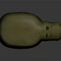 Hippo Shaped Green Sofa Stool With Yellow Legs And Nose