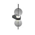 Modern Elegant Wall Lamp With Transparent Spherical Shades And Black Square Base 3d model