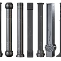 Various Decorative Columns With Different Design Styles And Textured Architectural Details 3d model