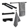 Bathroom Accessories Set With Toothbrush Holder Soap Dispenser Towel And Mirror