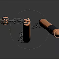 Wooden Nunchucks With Chain Connected Sticks And Black Wrapped Ends