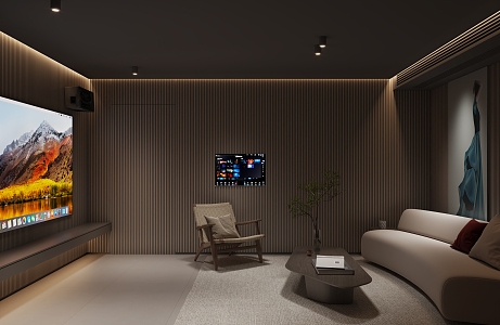 modern video room 3d model