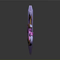 Purple Decorative Scene Component With Crescent Shape Pink Gemstone And Orange Beads