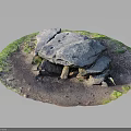 Ancient Stone And Wooden Megalithic Structure With Circular Grass And Dirt Ground 3d model